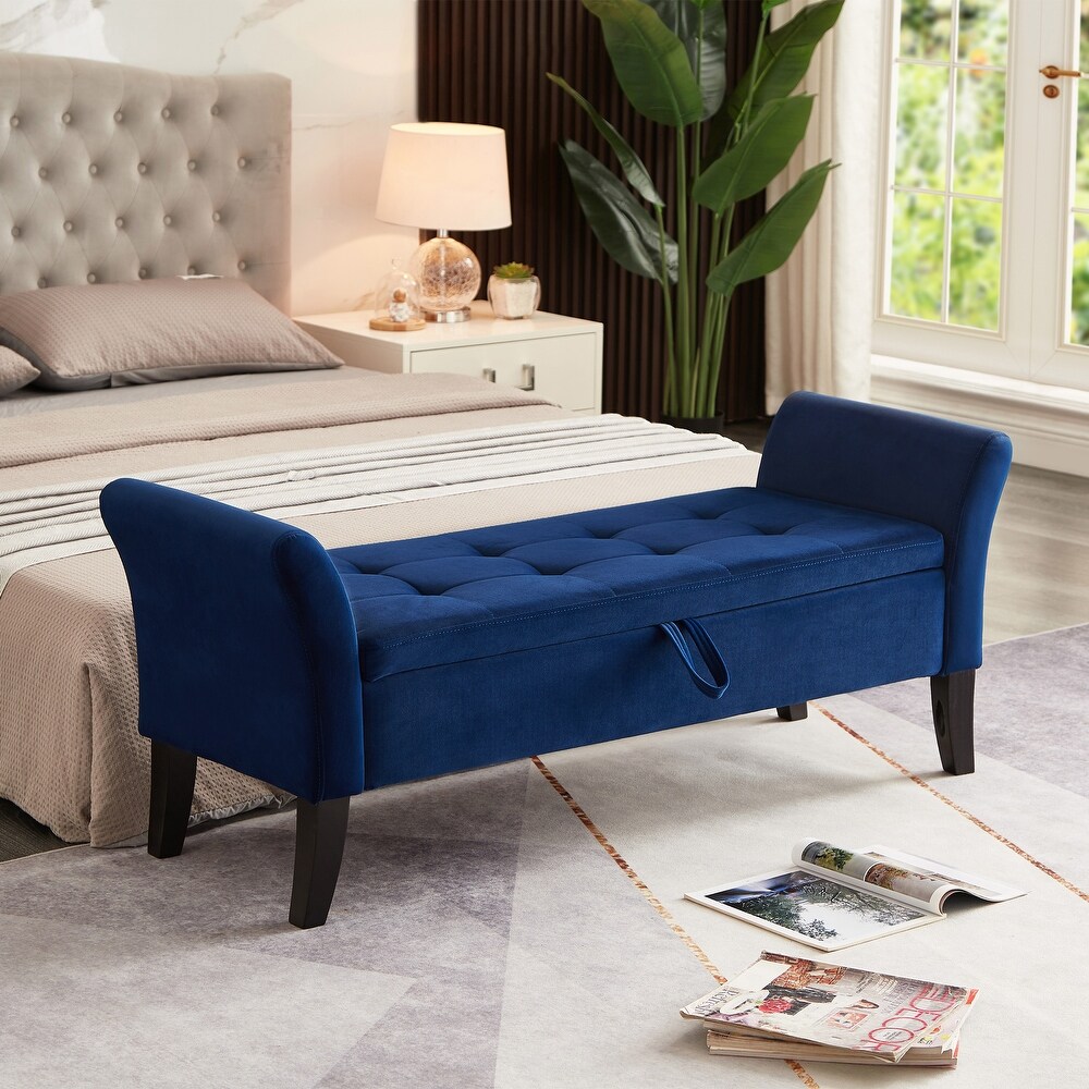 AUKFA Armed Storage Bench for Bedroom Entryway Living Room