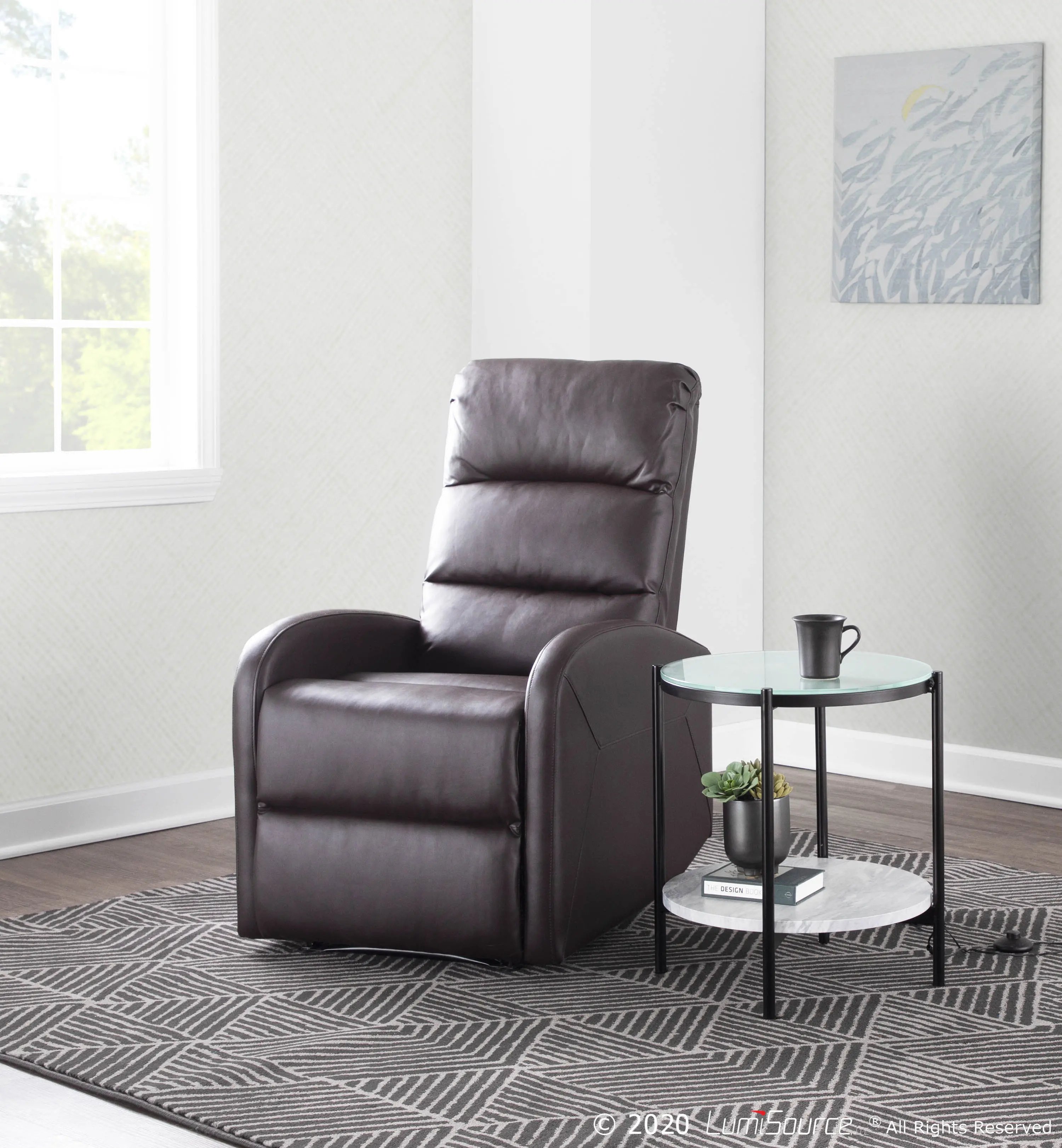 Dormi Brown Faux Leather Manual Recliner