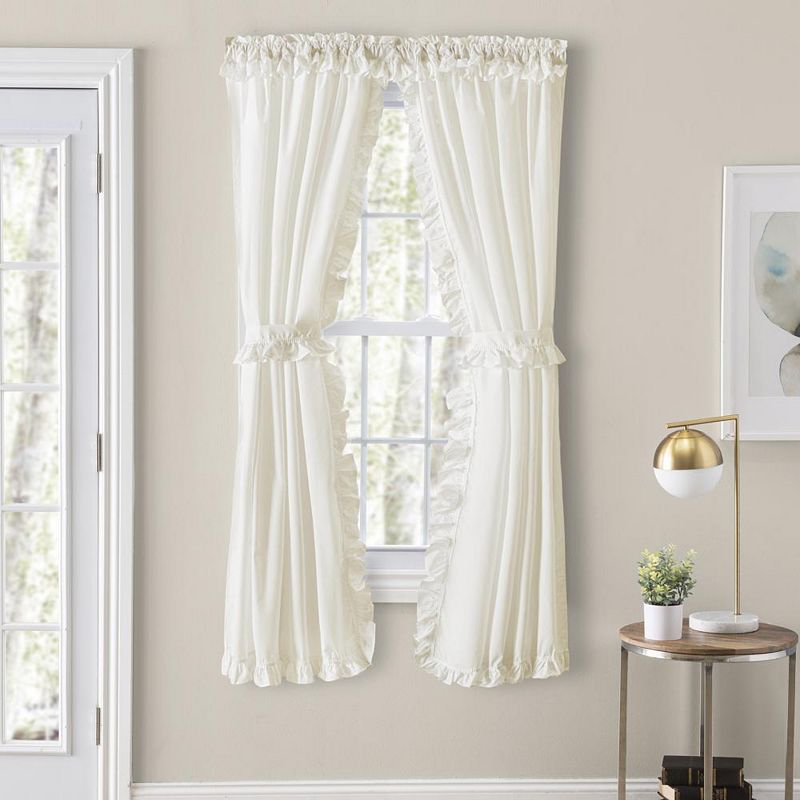 Ellis Home Classic Narrow Ruffle Rod Pocket Curtain Panels