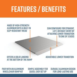 EZ-ACCESS PATHWAY 3G 5 ft. x 5 ft. Solid Aluminum Landing Pad P3G SLPS55