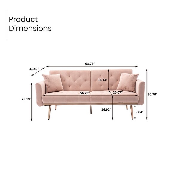 Zenith 63.78 in Velvet Modern Straight Reclining Tufted Sofa