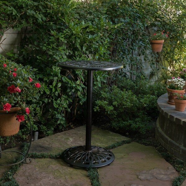 Santa Maria Outdoor Cast Aluminum Round Bar Table (ONLY) by Christopher Knight Home