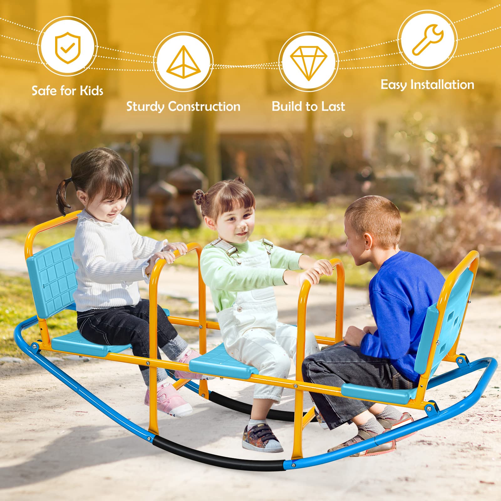 Kids Seesaw Swivel Teeter Totter Playground Equipment