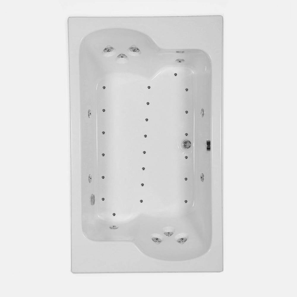 Comfortflo 72 in. Acrylic Rectangular Drop-in Air and Whirlpool Bathtub in White C7243 White