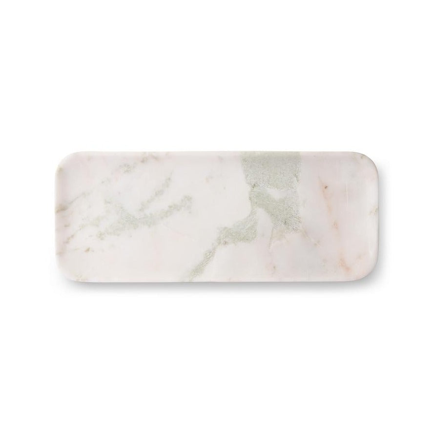 White / green / pink marble tray