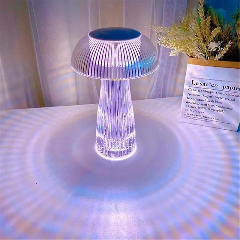 16 Colors Creative Jellyfish Lamp Crystal Table Lamp Nightlights Mushroom Lamp Bedroom Night Lamp Atmosphere Decoration Light