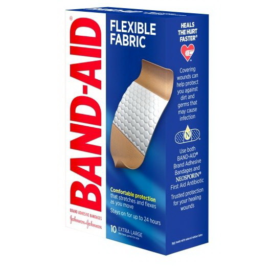 Band Aid Flexible Fabric Xl Pack  10 Count  8 per ...