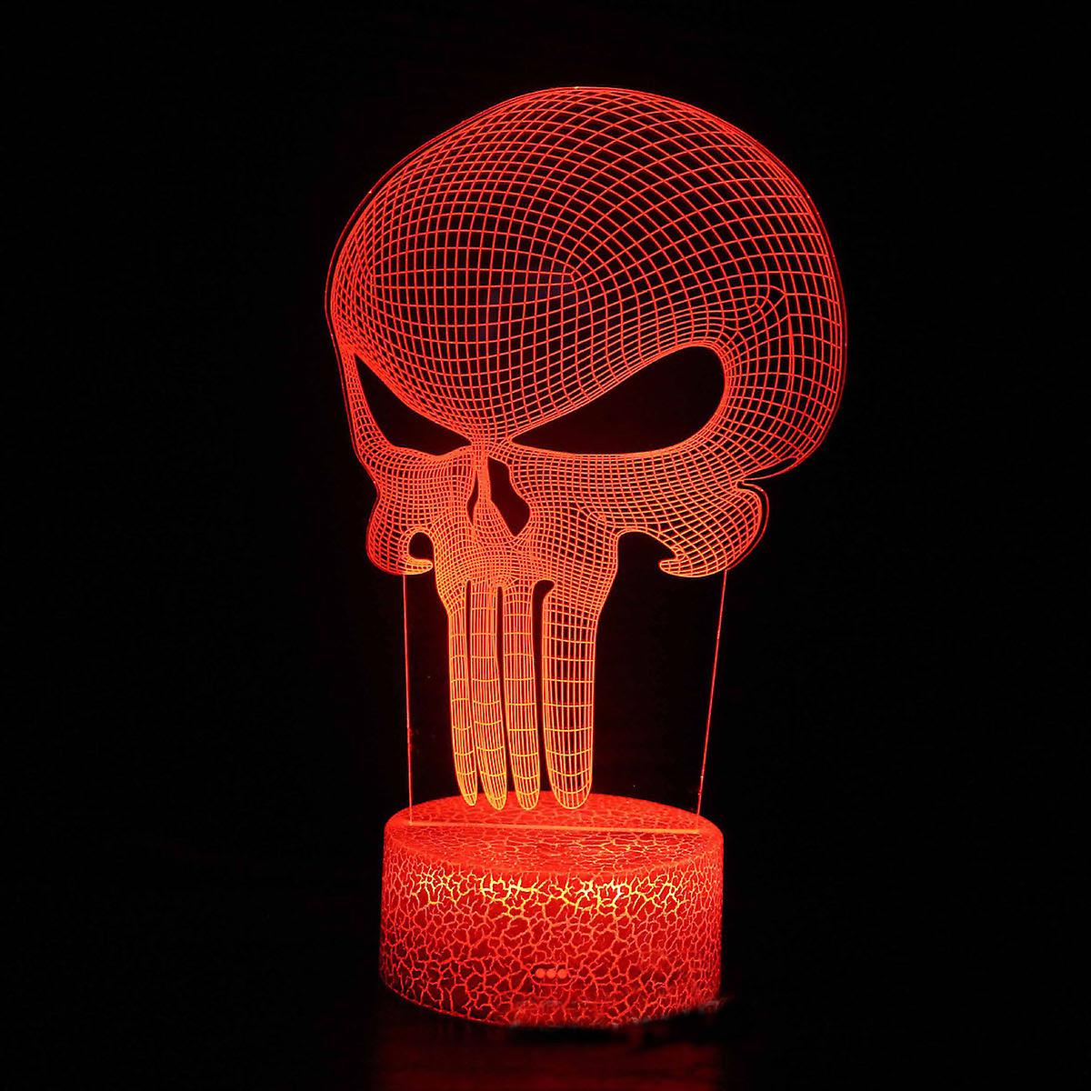 Punishers Illusion Lamp 3d Night Light With 16 Color Change Remote Control，room Dcor