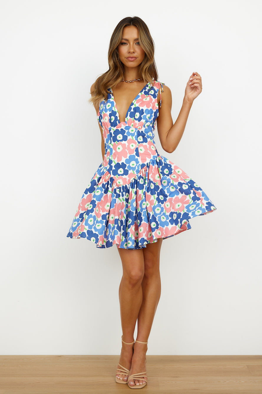 Friendly Vibe Mini Dress Blue