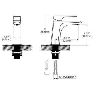 AKDY Single Hole Single-Handle Bathroom Faucet in Matte Black with Brushed Gold Handle BF002-7