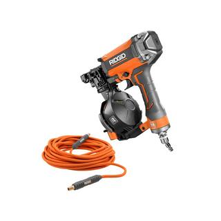 RIDGID Pneumatic 15-Degree 1-34 in. Coil Roofing Nailer with 14 in. 50 ft. Lay Flat Air Hose R175RNF-R5025LF