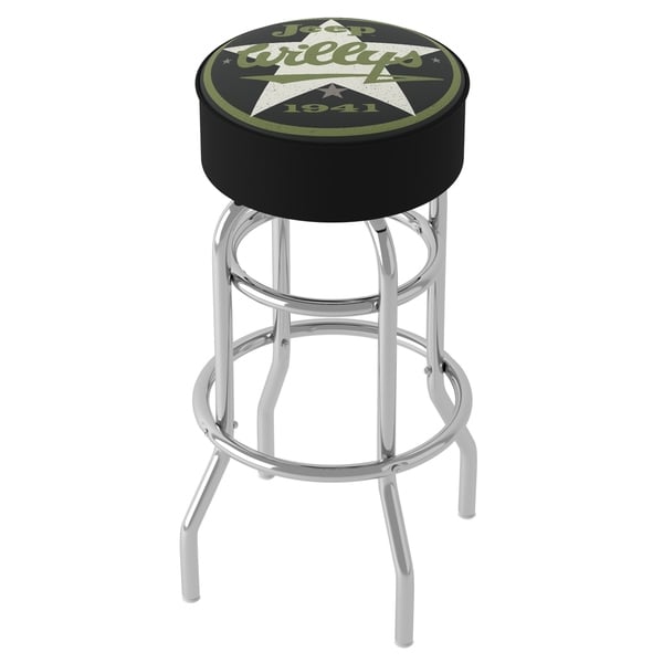 Jeep Willys 1941 360 Degree Swivel Barstool with Foam Padded Seat - 20 x 20 x 31