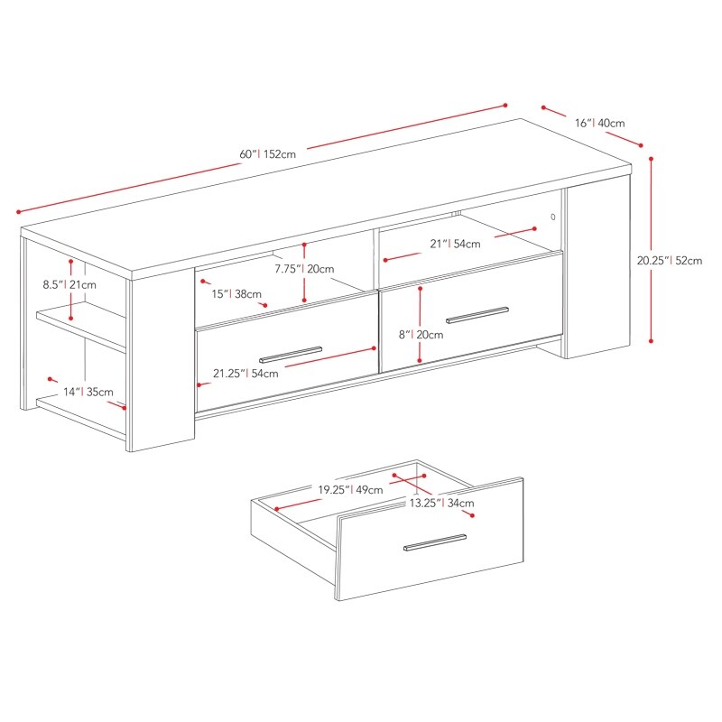 Fernbrook Black TV Stand  for TVs up to 75\