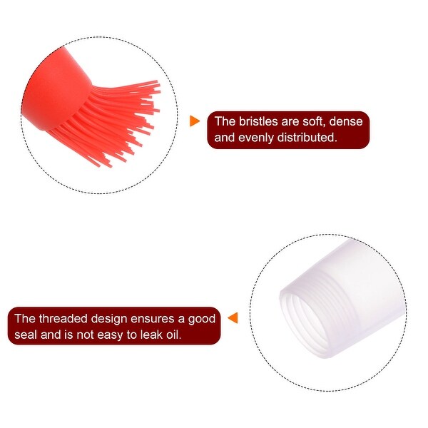 2pcs Silicone Oil Bottle Brush Tip Tail for Barbecue Cooking Baking， Red