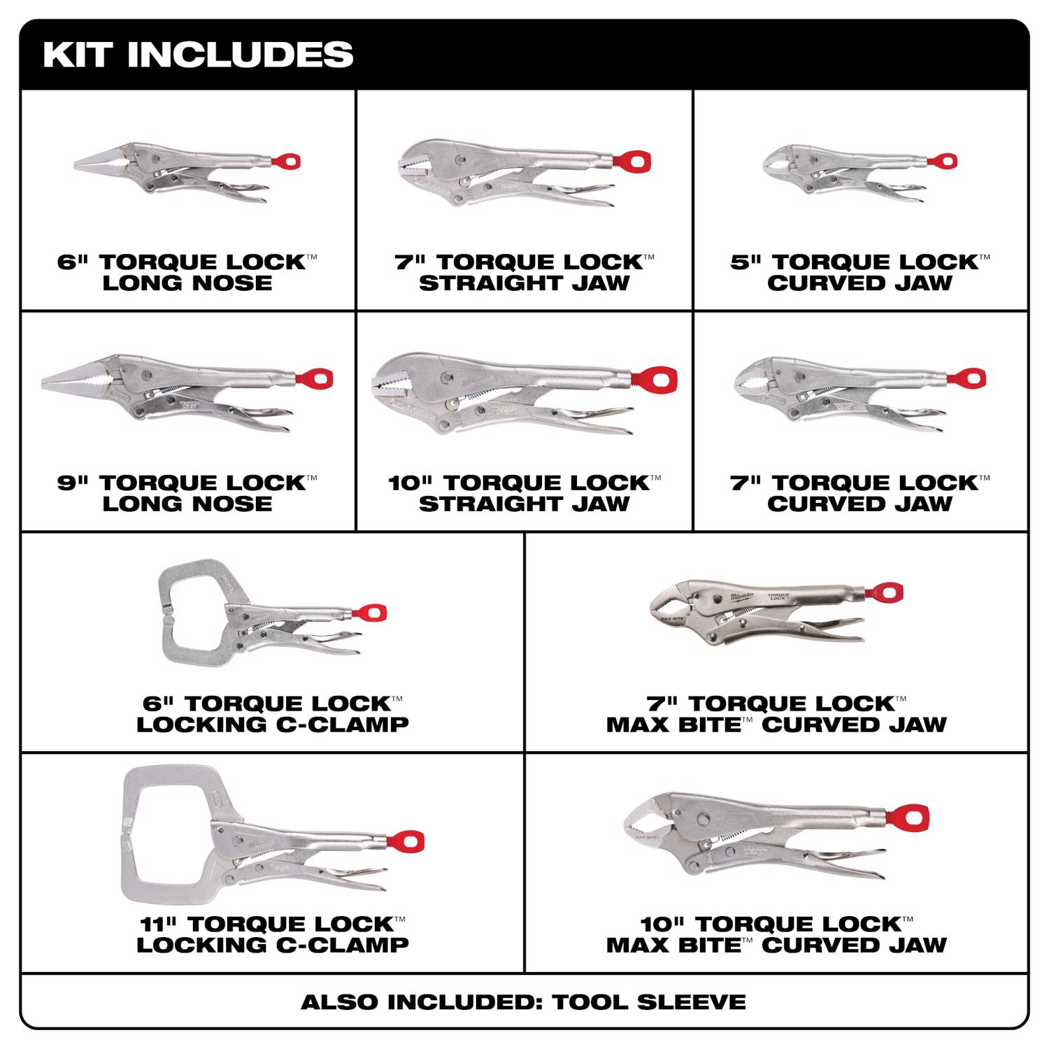 MW Torque Lock Alloy Steel Locking Pliers Set