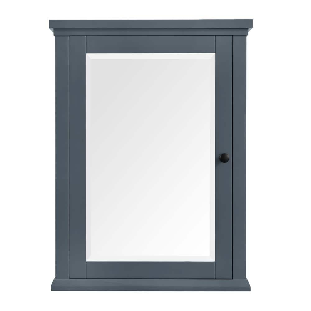 Home Decorators Collection Merryfield 24 in W x 32 in H Framed SurfaceMount Bathroom Medicine Cabinet in Dark BlueGray