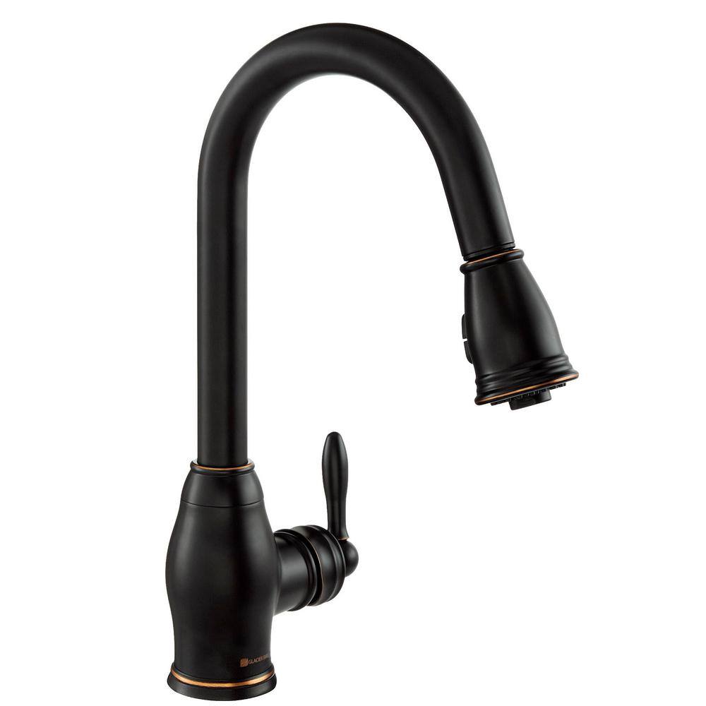 Glacier Bay Newbury Single-Handle Pull-Down Sprayer Kitchen Faucet in Oil-Rubbed Bronze FP4A0033RBP