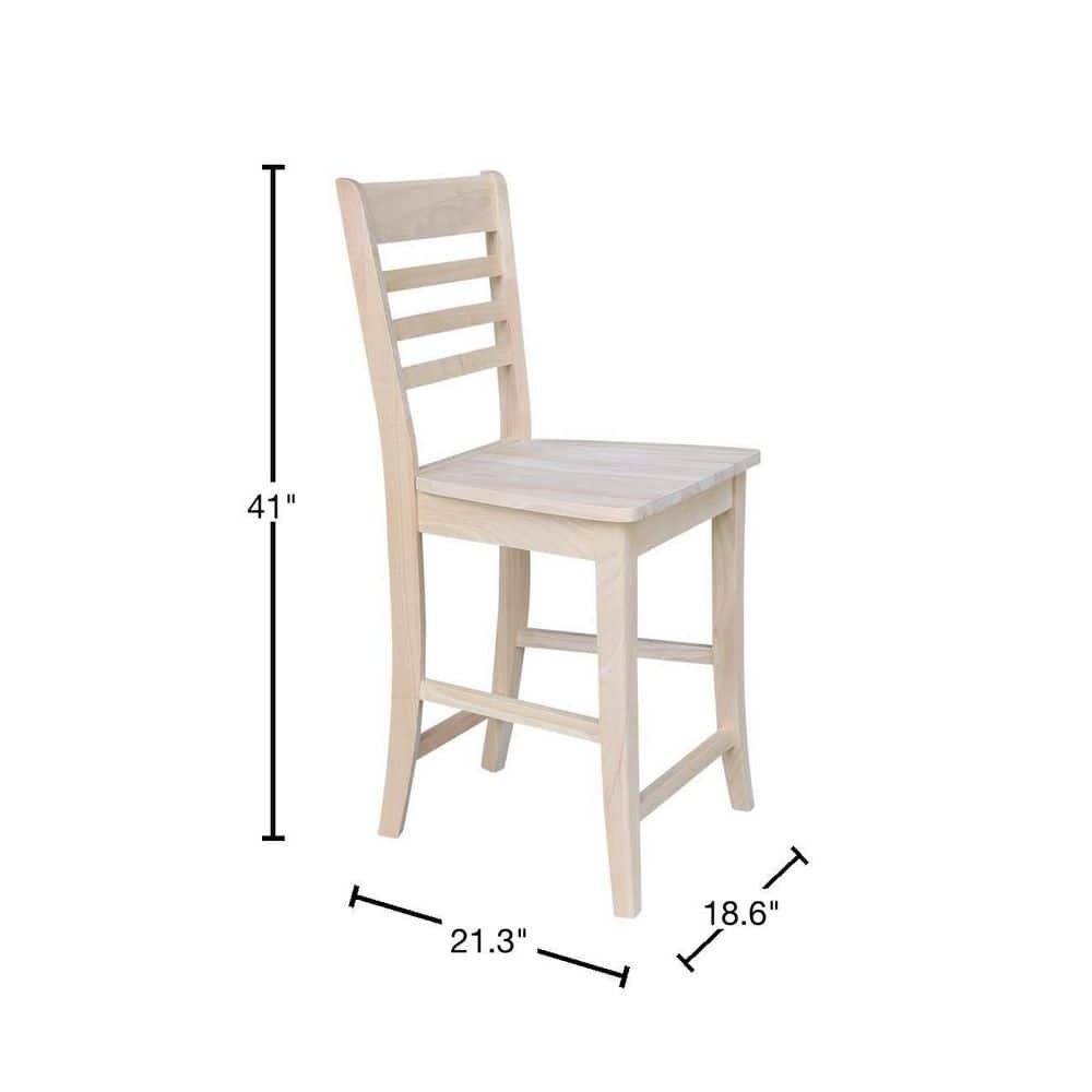 International Concepts Roma 24 in. Unfinished Wood Bar Stool S-3102