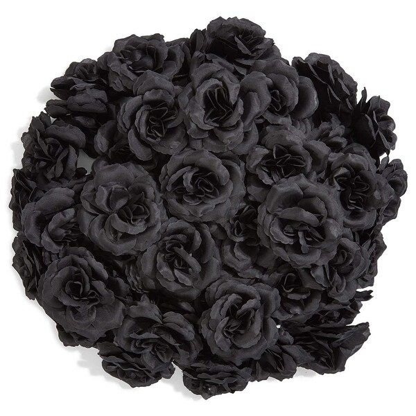 50pc Artificial Fake Black Silk Rose Flower Head for Wedding Bouquet Home Decor