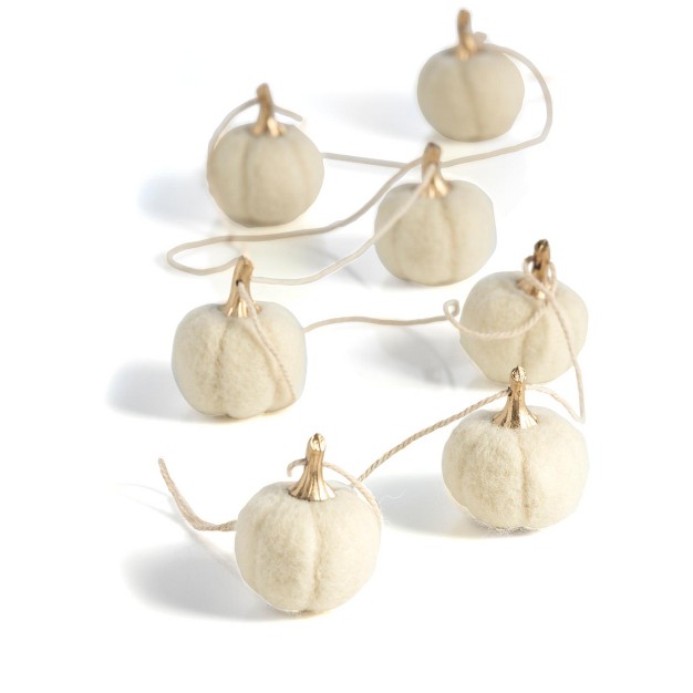 Shiraleah Ivory Harvest Felt Decorative Pumpkin Garland