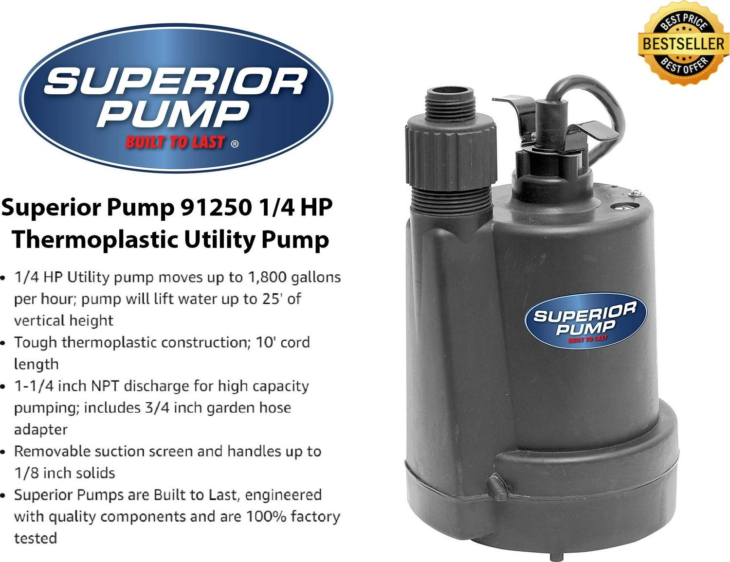 Superior Pump 1/4 HP Utility Pump