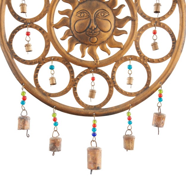 X 14 quot Eclectic Metal Sun Windchime Bronze Olivia amp May