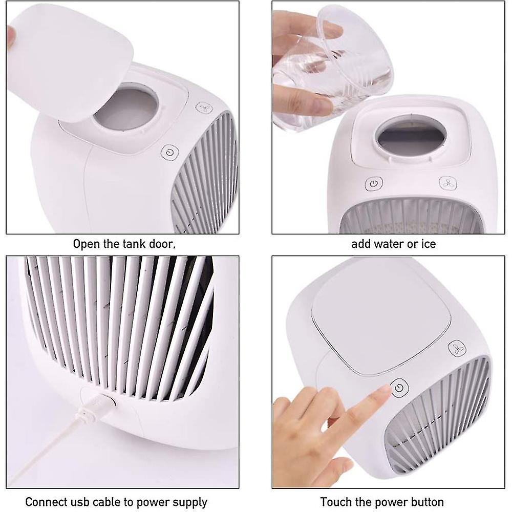 3 In 1 Creative Small Fan Air Conditioning Fan Cooler Water Cooling Mini Portable Usb Home Office Desktop