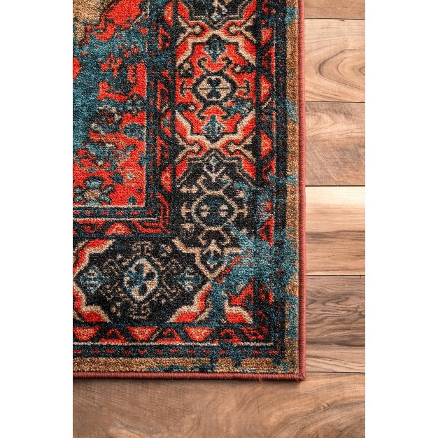 3 x27 x5 x27 Distressed Geometric Lavonna Area Rug Nuloom