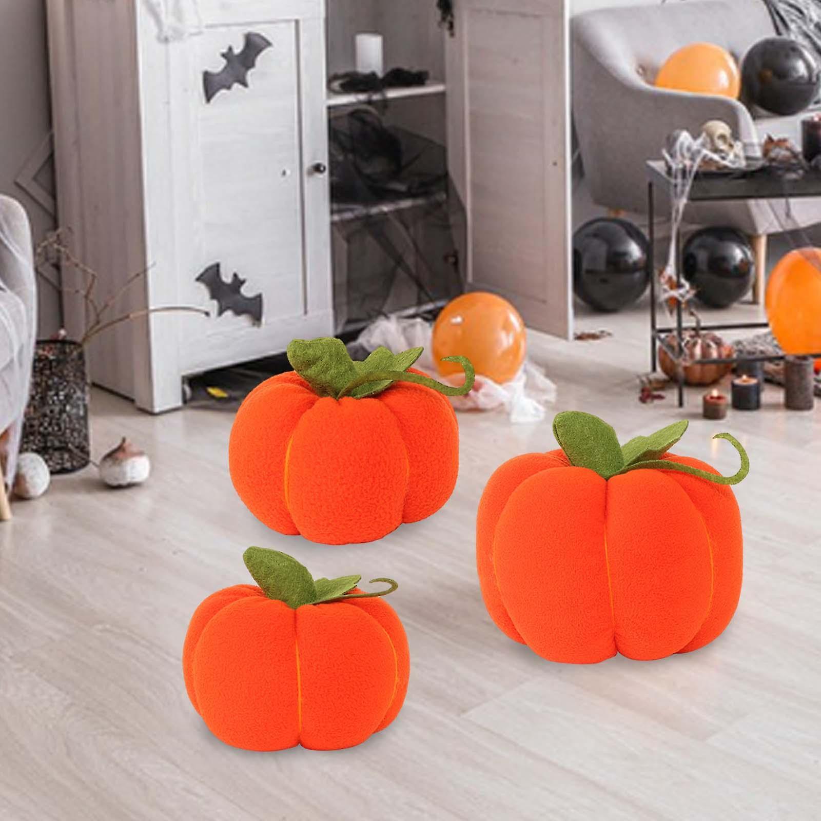 3 Pieces Simulated Pumpkin Plush Toy， Ornaments Fake Pumpkin Soft Creative New