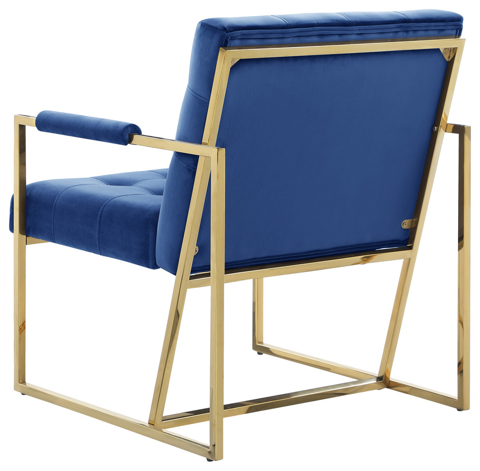 Louie Modern Arm Chair with Gold Frame   Contemporary   Armchairs And Accent Chairs   by Best Master Furniture  Houzz