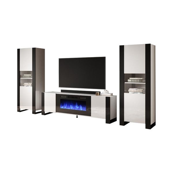 Woody BL-EF Electric Fireplace Entertainment Center