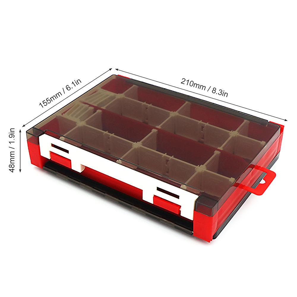 Double Sided Fishing Storage Case Bait Box Lures Organizer Fishing Tackle Container Coffee M