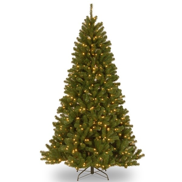 National Tree Company 7.5 ft. North Valley Spruce Hinged Tree with 550 Low Voltage，Dual White/MultiColored LED Lights