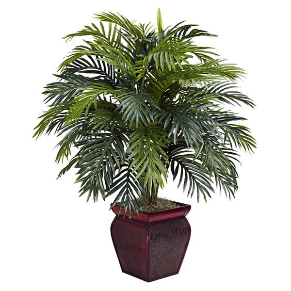 Nearly Natural Areca Polyester Plant with Decorative Planter