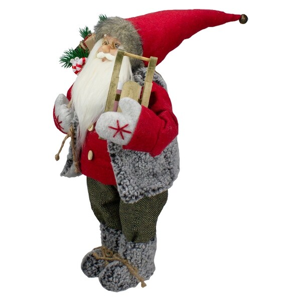 18 Standing Santa Christmas Figure Carrying Presents and a Sled