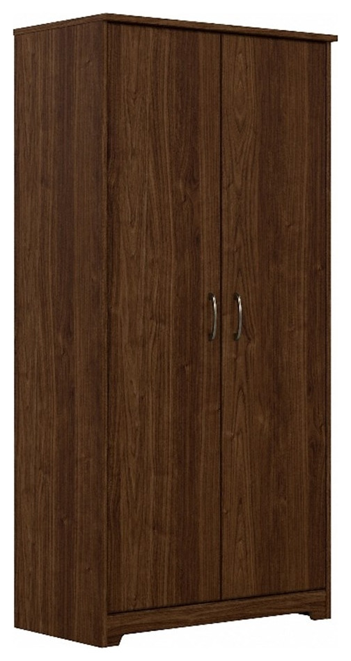 Bush Furniture Cabot Tall Storage Cabinet in Modern Walnut   Engineered Wood   Accent Chests And Cabinets   by Homesquare  Houzz