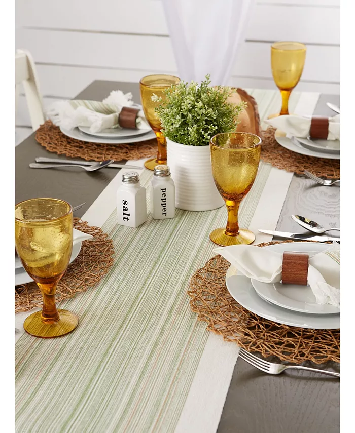 Design Imports Striped Fringed Table Runner 14 x 72