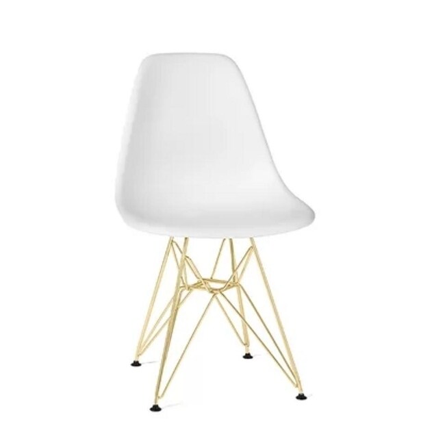 Eiffel chair gold base in white