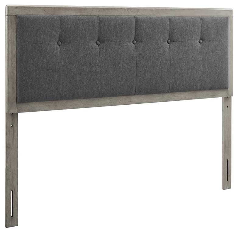 Modway Draper Tufted Full Fabric and Wood Headboard in Gray/Charcoal   Transitional   Headboards   by Homesquare  Houzz