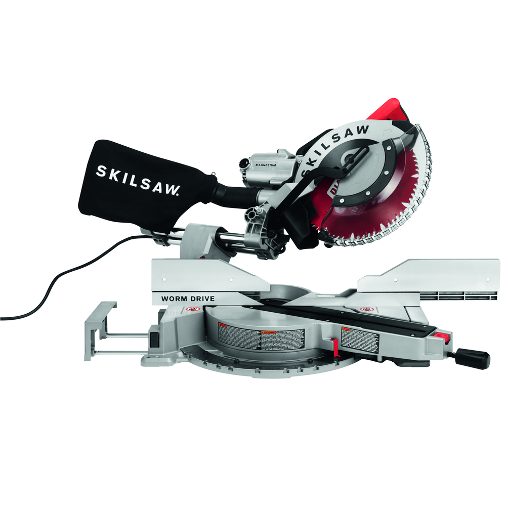 Skil 12 Worm Drive Dual Bevel Sliding Miter Saw with 3 Diablo Blades