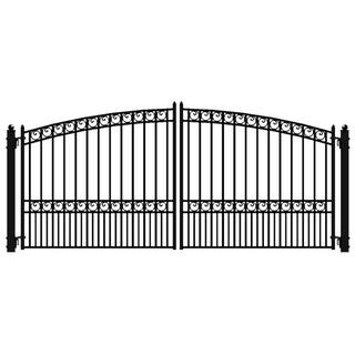 ALEKO Paris Style 18 ft. x 6 ft. Black Steel Dual Driveway Fence Gate DG18PARD-HD