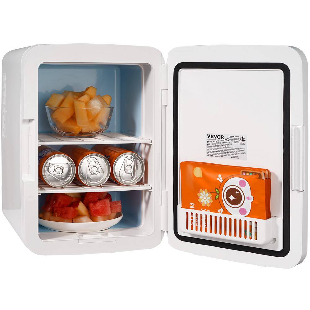 VEVOR Mini Fridge 10.8 in. 0.35 cu.ft. Retro Mini Refrigerator in White Small Beverage Fridges MNBXBSBLPT10L32ZHV1