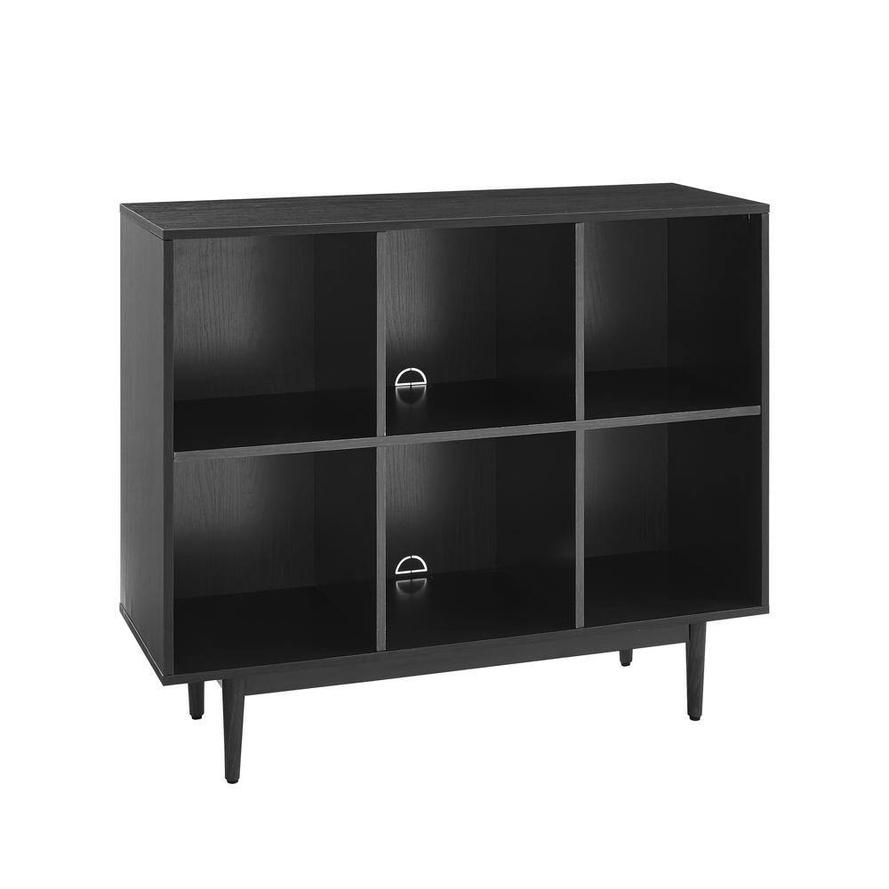 CROSLEY FURNITURE Liam 36 in. Black Engineered Wood 6-Shelf Accent Bookcase CF1121-BK