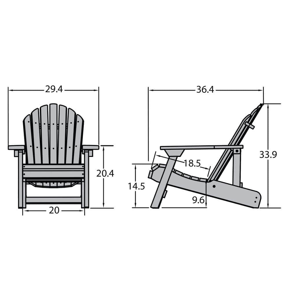 Highwood Hamilton Federal Blue Folding and Reclining Plastic Adirondack Chair