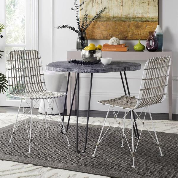 Hayes Wicker Dining Chair set of 2 White Wash   Tropical   Dining Chairs   by AED Luxury Home Decor  Houzz