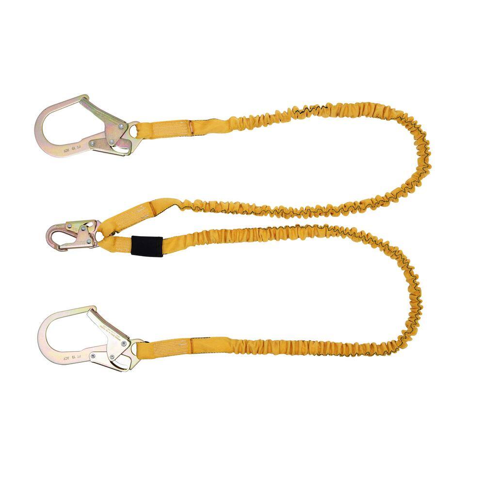 Werner 6 ft. SoftCoil Twin Leg Lanyard (Energy Absorbing Inner Core Snap Hook Rebar Hook) C451200