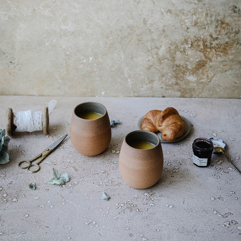 Round Ceramic Terracotta Cup