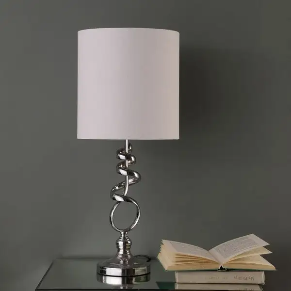 Milo Abstract Brushed Silver Metal Table Lamp