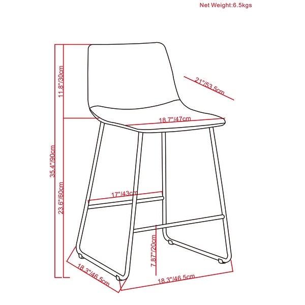 WYNDENHALL Adrienne Mid Century Modern Stool (Set of 2)