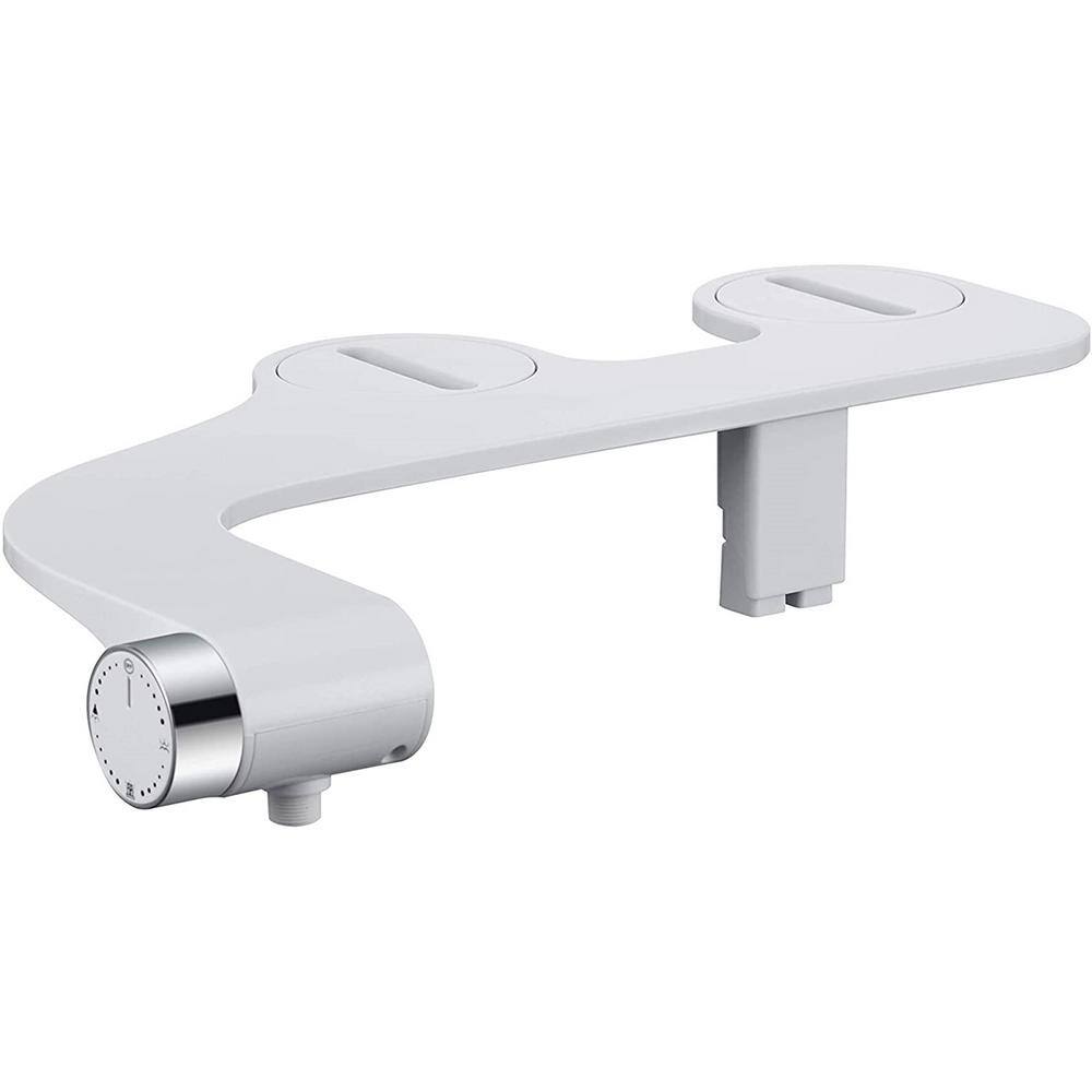 ELLOALLO Comfort Non-Electric Bidet Toilet Seat Attachment with Nozzle Adjuster in White BA-JA1101